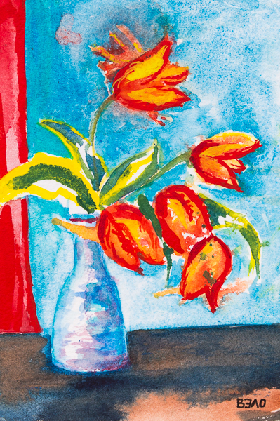 Yellow-Red tulips in Spring 2019 I