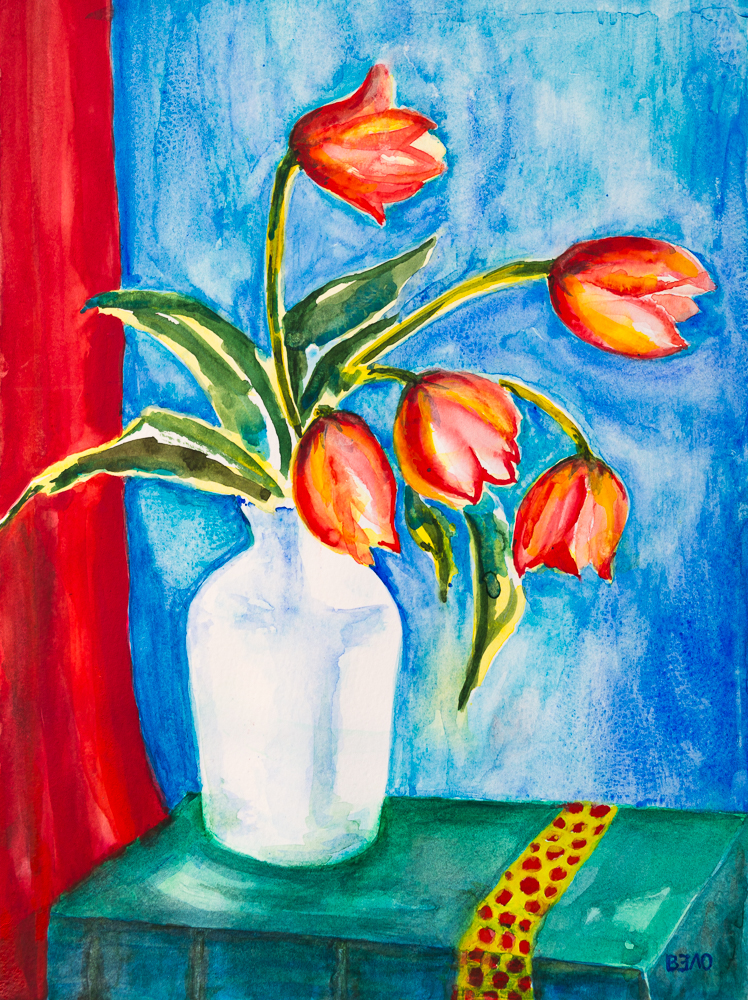 Rot-Gelbe Tulpen im Frühjahr 2019 IV - Red-Yellow Tulips in Spring 2019, 15.7in x 11.8in, 140lb